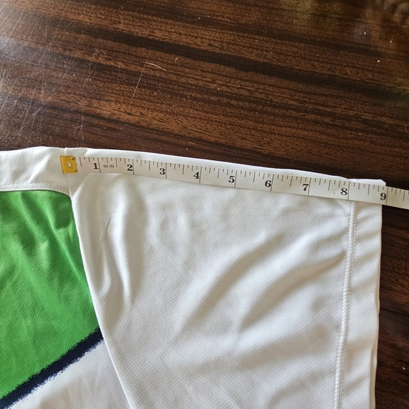 Nike FIT DRY White Green Navy Short Sleeve T-Shirt Men's XL Performance NWOT - Picture 5 of 13